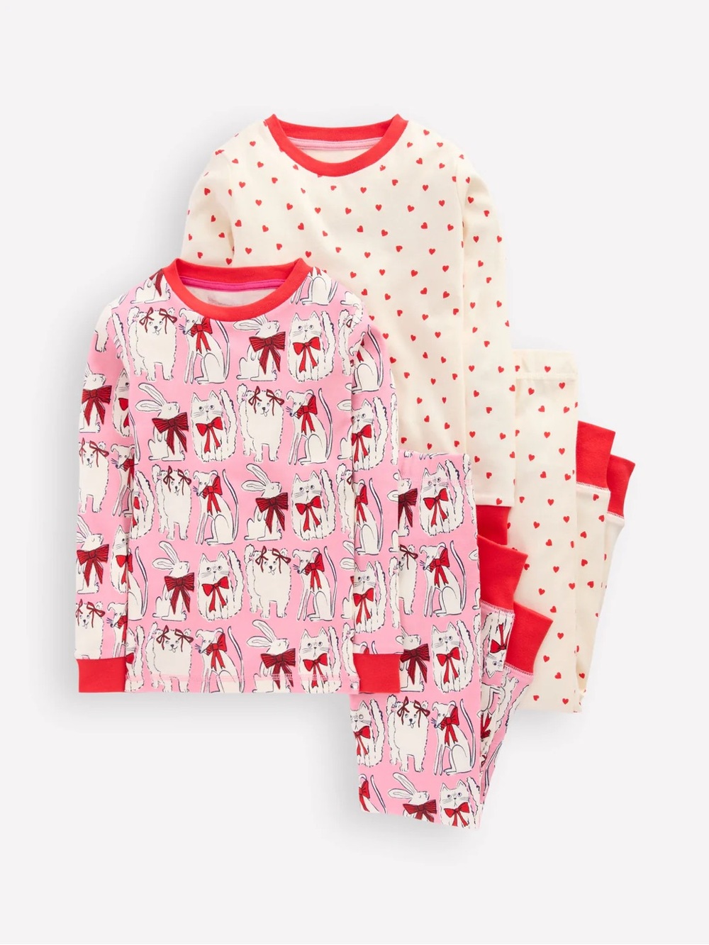 NWT RARE Mini Boden Kids' 2-Pack Fitted Cotton Two-Piece Pajamas